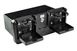 Ящик для мелочей врезной, с замком и складными подстаканниками, черный (71054)